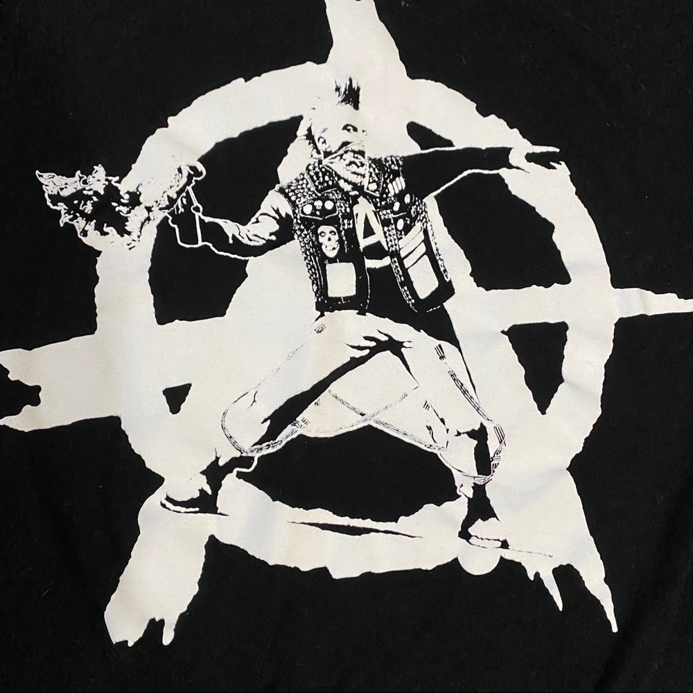 Anarchist punk white logo on black tank top (XXL)